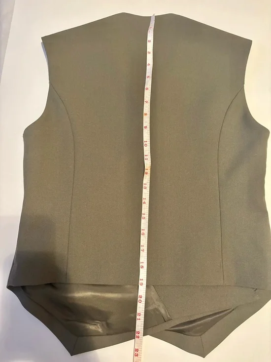 Sleeveless Asymmetric Button Front Top - Olive - Picture 4 of 8